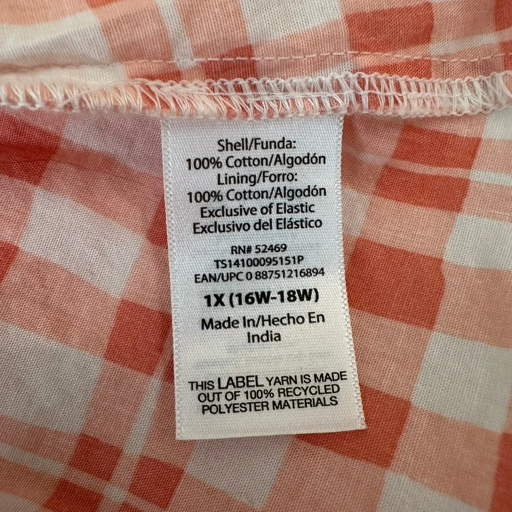 Womens‎ Cottagecore Milkmaid Midi Dress Size 1X Gingham Smocked Romantic Prairie - Picture 4 of 8